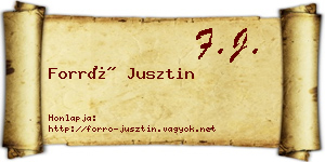Forró Jusztin névjegykártya